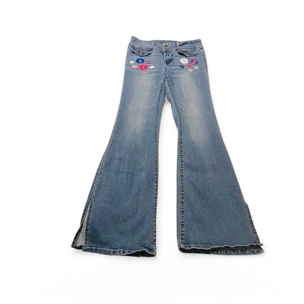Blue Spice Premium Denim with Floral Accents